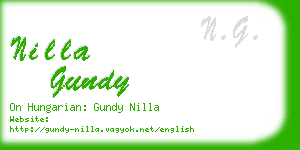 nilla gundy business card